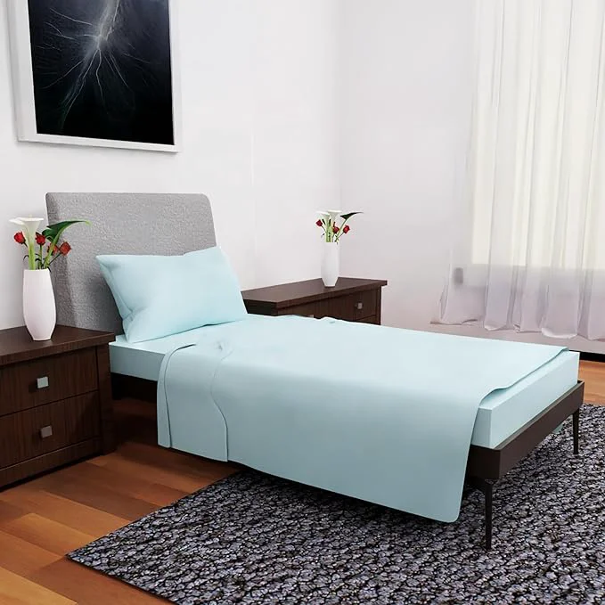 Breathable Twin Size Bedding - 3-Piece Set - Deep Pockets - Cooling Sheets - Soft amp Comfortable for All-Season Use - Durable Aqua Prestigious