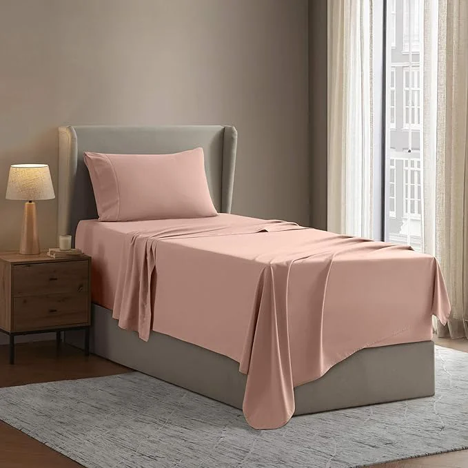 Long-Lasting Nestl Twin XL Sheet Set - College Dorm Size - Luxury 1800 Ultra-Soft Microfiber Twin Extra Long Bed Sheets - Deep Pockets - Easy Fit - Extra Soft - 3 Piece Set Twin XL Peach Effective