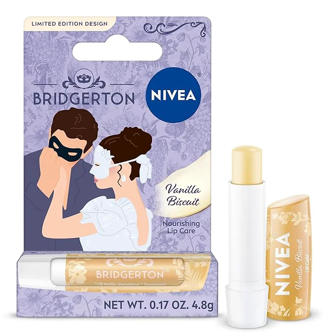 Convenient NIVEA Vanilla Biscuit Lip Balm Nourishing Lip Care Bridgerton Limited Edition Fine Crafted