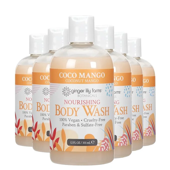 Premium Material Ginger Lily Farms Botanicals Nourishing Body Wash Coco Mango Vegan Contemporary
