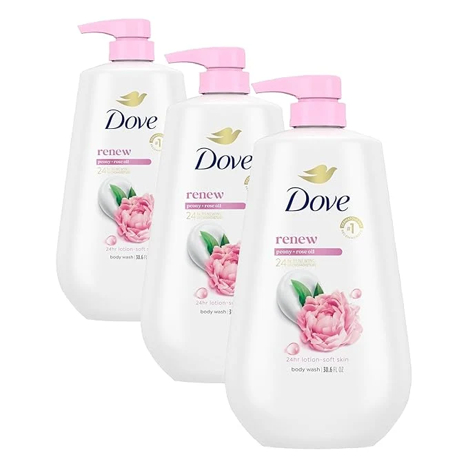 Expertly Made Dove Body Wash with Pump Renew Peony Rose Oil Effective