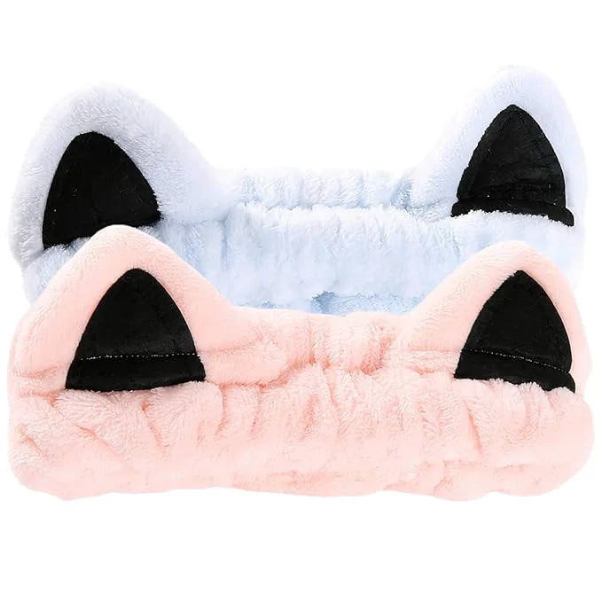 Artisan 2 Pcs Cat Ears Headband Cute Spa Headbands Fine Crafted