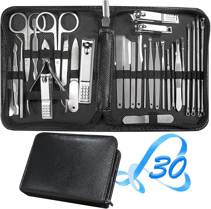 Durable Manicure Set 30 in 1 Fingernail Clipper Set Manicure Kit Pedicure Kit Green