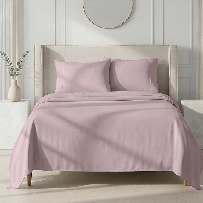 Functional California Design Den Thick and Natural Cotton Sheets Queen Size Set - 1000 Thread Count Sateen Deep Pocket Queen Sheets Durable Bedding - Sepia Rose Relaxed