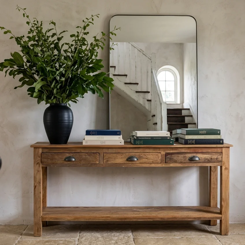 Classic Farmwood sidetable met 3 lades Dependable
