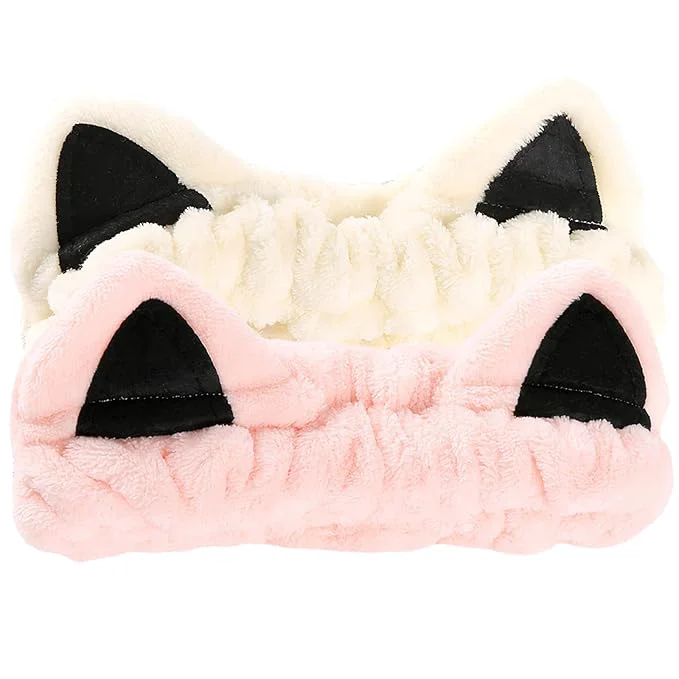 Elite 2 Pcs Cat Ears Headband Cute Spa Headbands Carefully Designed