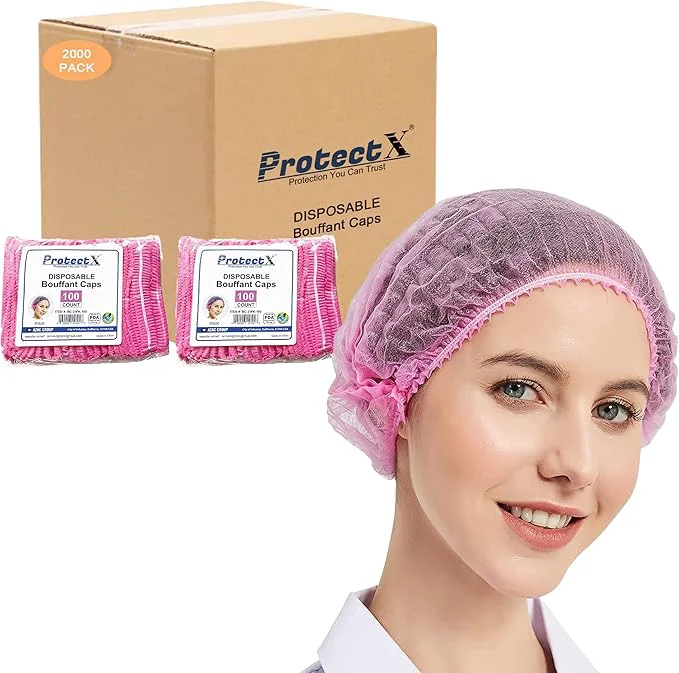 Smart ProtectX Disposable Bouffant Caps Hair Head Cover Nets 21 Expertly Made