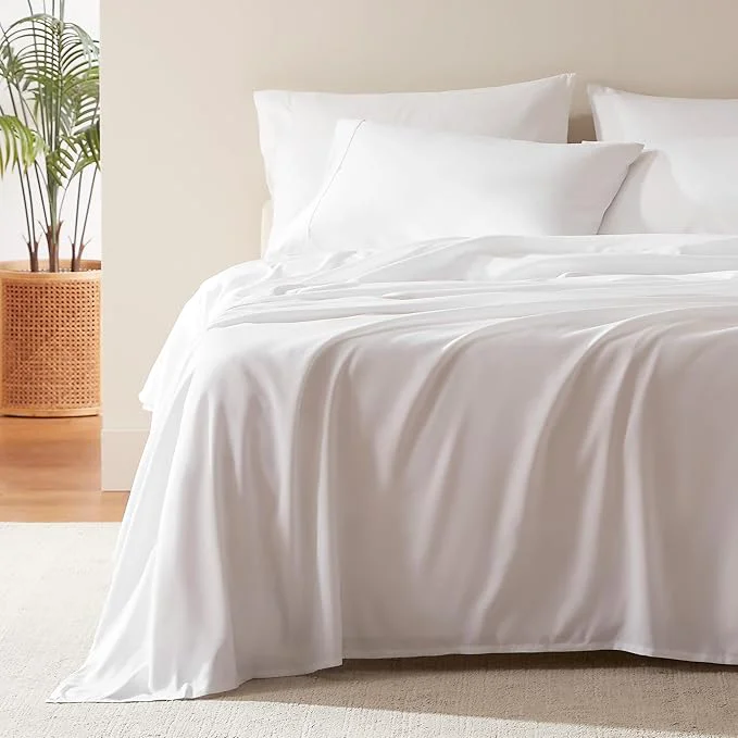 Practical SLEEP ZONE Nanotex Super Soft Cooling Twin Bed Sheets Set for Kids 3 Piece - Easy Care Fitted Flat Sheet amp Pillowcase Sets - Wrinkle Fade Resistant Deep Pocket 16 quot White Twin Reusable