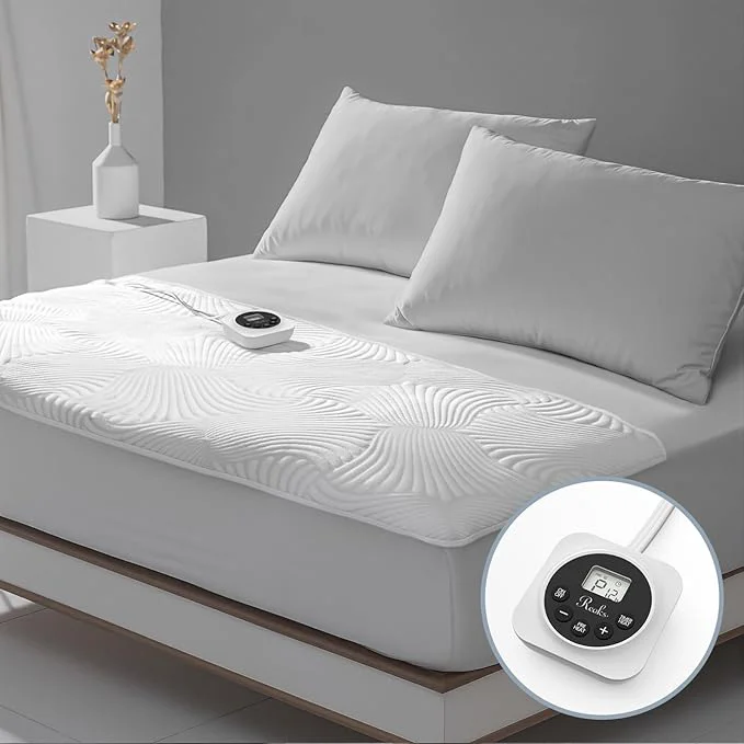 Official Foot Queen Size Electric Heated Mattress Pad - Foot Warmer for Bed with Memory amp Preheat Functions 12 Heat Settings Single Control for 1-12 Hours Auto Off Lighted Button Fine