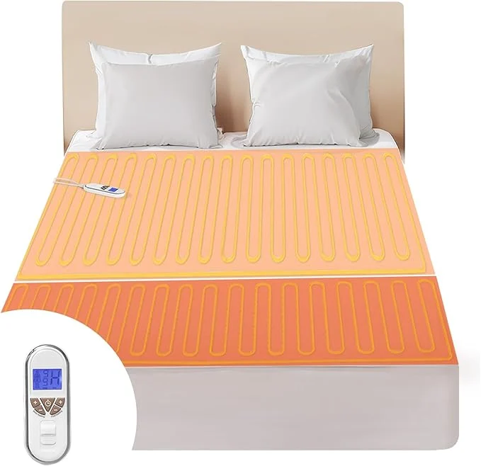 Exclusive Bwarm Premium Multi-Zone Heated Mattress Pad Full Size 54 quot x 75 quot 9 Heat Settings 1-12 Hours Auto Off Individual Body and Feet Settings Removable Comfort Layer Machine Washable Genuine