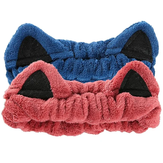Smart 2 Pcs Cat Ears Headband Cute Spa Headbands Fine Crafted