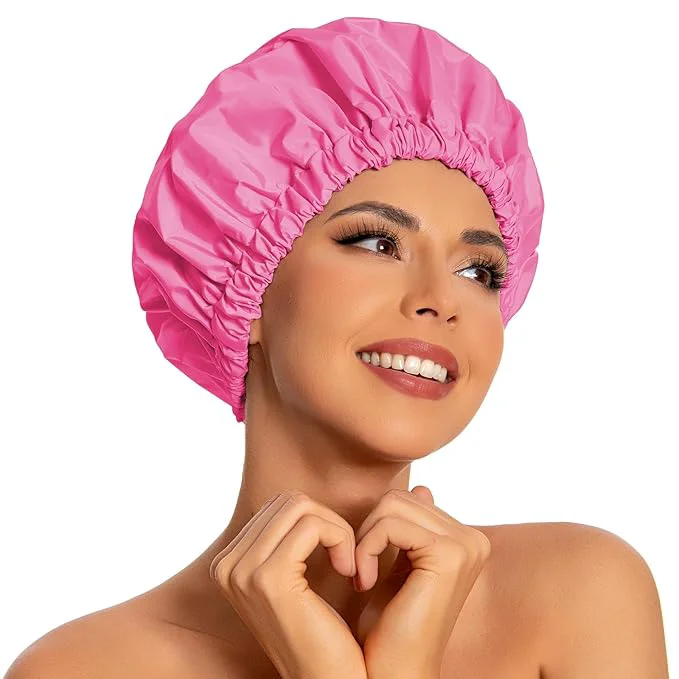 Original Design Reusable Shower Cap for Women Large Waterproof Shower Bonnet Authentic