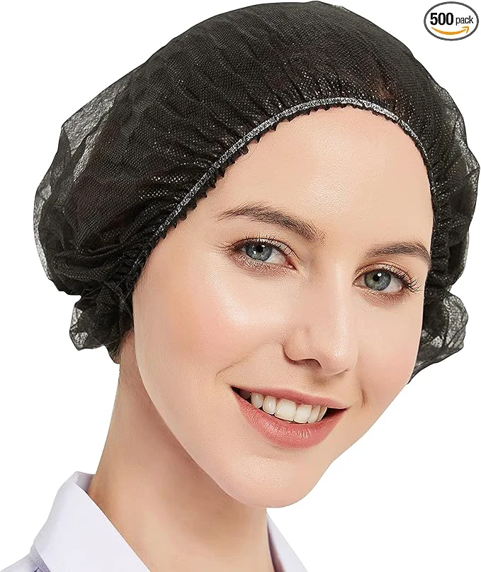 Proven ProtectX 100-Pack Black Disposable Hair Nets Elastic Head Cover Bouffant Caps Trusted
