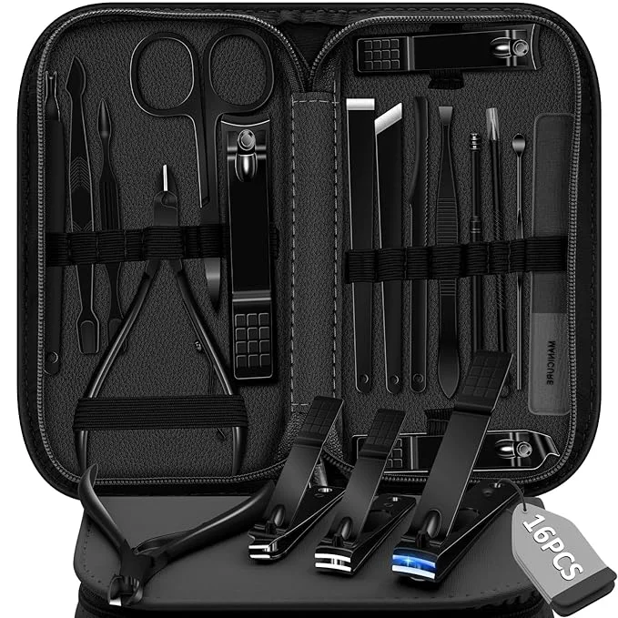 Clean Manicure Set 16 In 1 Professional Stainless Steel Pedicure Kit Toenail Clippers Easy-to-Use