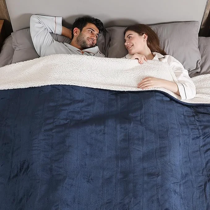 Natural ESTINGO Heated Blanket Queen Size Soft Queen Heated Electric Blanket Machine Washable Plush Heated Blanket with Dual Control 5 Heating Levels amp 10 Hours Auto Off 84 quot x 90 quot Navy Blue Reliable