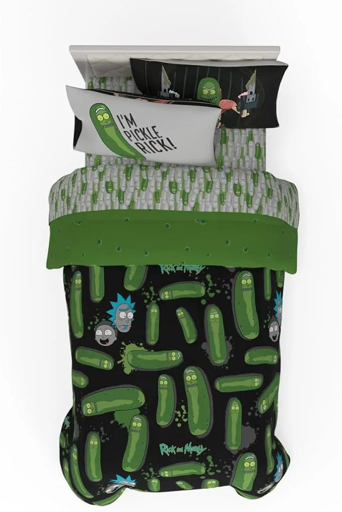 Top-Quality Rick amp Morty 5 Piece Super Soft Cozy Reversible Comforter and Sheet Set with Sham Twin ly Licensed Product By Franco Professional