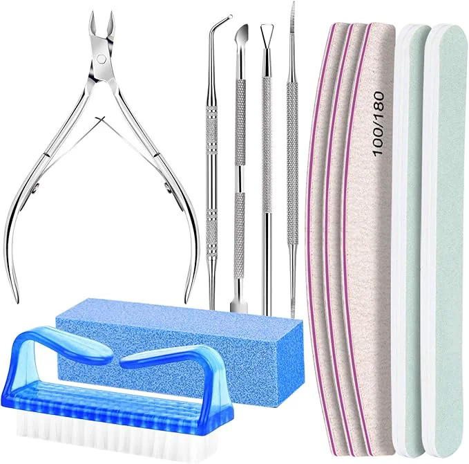 Unique FANDAMEI Manicure Set Nail Tools Files 100 180 Buffer Block Cuticle Nippers Official