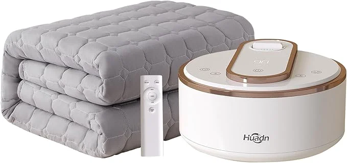 Optimized Water Heated Mattress Pad King Size - Wire- Electric Bed Warmer with Remote Control Quiet Temperature Control 32-149°F Machine Washable Efficient