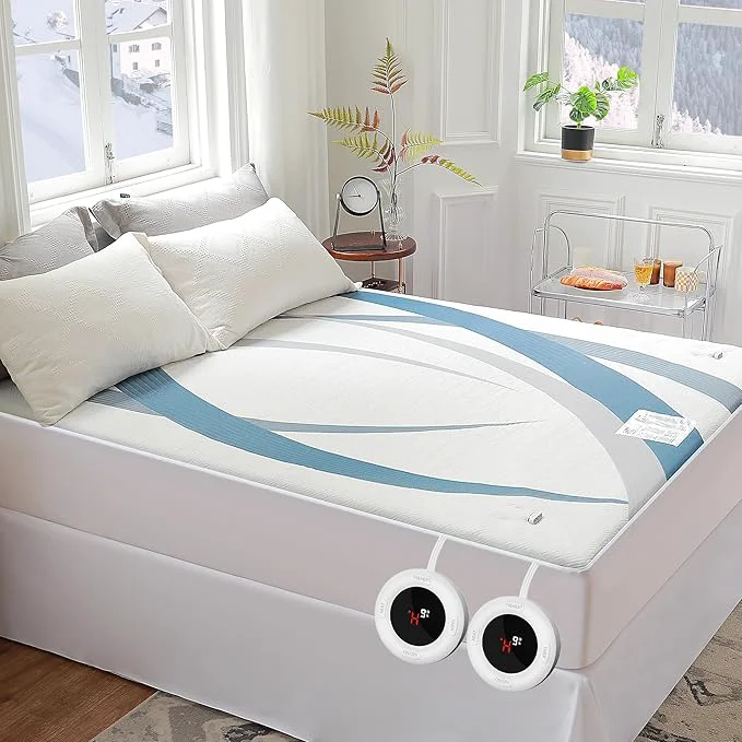 High-Quality Gotcozy Heated Mattress Pad King Size Dual Control - Electric Mattress Pad Fit up to 15 with 6 Heat Setting amp 10 Hour Auto Off ETL Machine Washable Blue Genuine