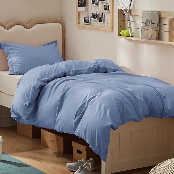 Specialty Bedsure Duvet Cover Twin Twin XL Size - Soft Double Brushed Bedding Set for Kids amp Adults Zipper Closure 2 Pieces Includes 1 Duvet Cover 68 quot x90 quot amp 1 Pillow Sham NO Comforter Slate Blue Elite