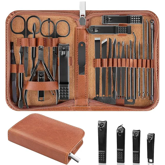 Elegant Nail Clippers Set 26 Piece Manicure Set Pedicure Kit Stainless Steel Sophisticated