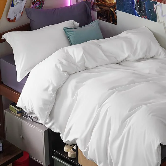 High-Quality Bedsure Duvet Cover Twin Twin XL Size - Soft Double Brushed Bedding Set for Kids amp Adults Zipper Closure 2 Pieces Includes 1 Duvet Cover 68 quot x90 quot amp 1 Pillow Sham NO Comforter White Classic