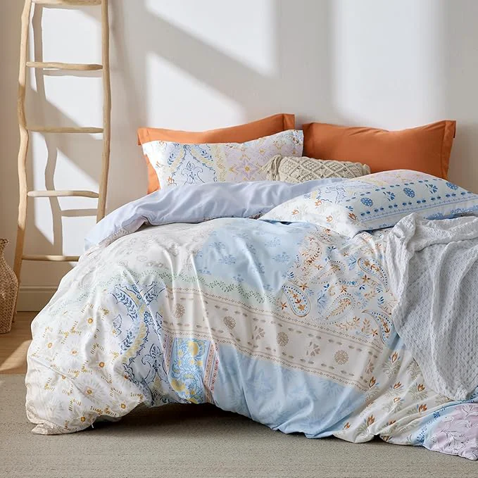 Prestigious Bedsure Duvet Cover King Size - Reversible Vintage Floral Duvet Cover Set with Zipper Closure 3 Pieces Winter Sky Bedding Set with 8 Corner Ties and 2 Pillow Shams 20 quot x36 quot Official