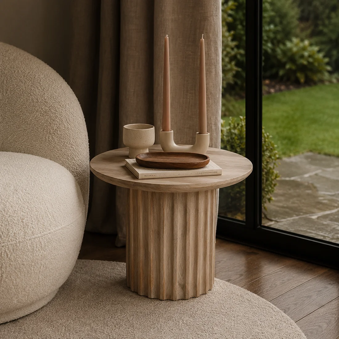Consistent Bullnose side table reversed fluted Original
