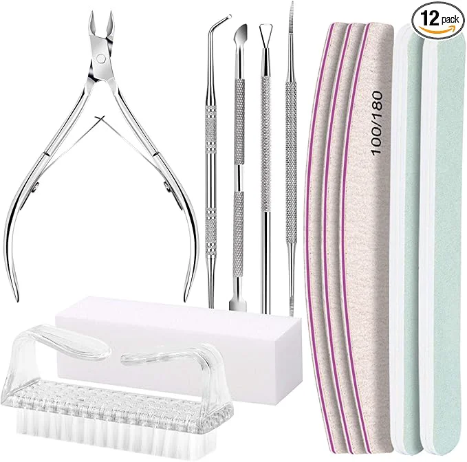 Fine FANDAMEI Manicure Kit Nail Files 100 180 Cuticle Nippers Nail Buffer Block Crafted