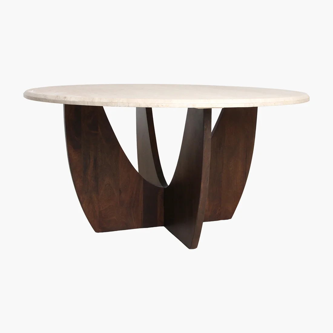 Fine Travertin round dining table flamed base 120cm Quality