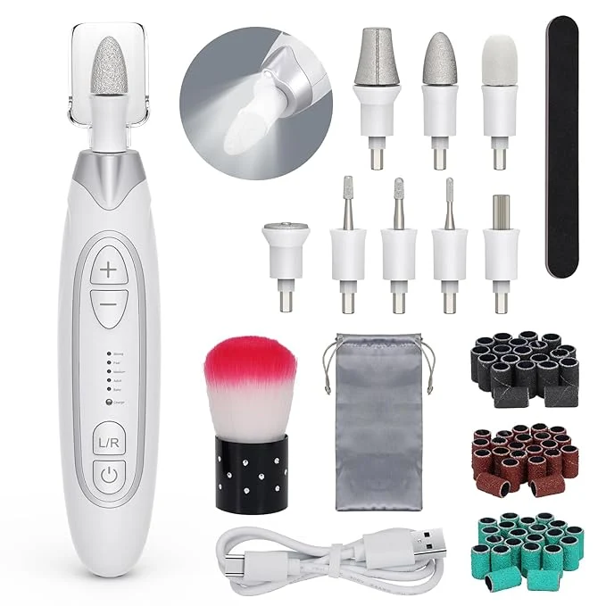 Exclusive PELCAS Electric Nail File 5 Speeds Manicure and Pedicure Kit Cordless Nail Elite
