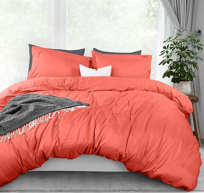 Unique Utopia Bedding Duvet Cover Queen Size - 3 Piece with Zipper Closure - 1 Comforter Cover 90X90 Inches amp 2 Pillow Shams 20X26 Inches Coral Comforter Not Included Functional