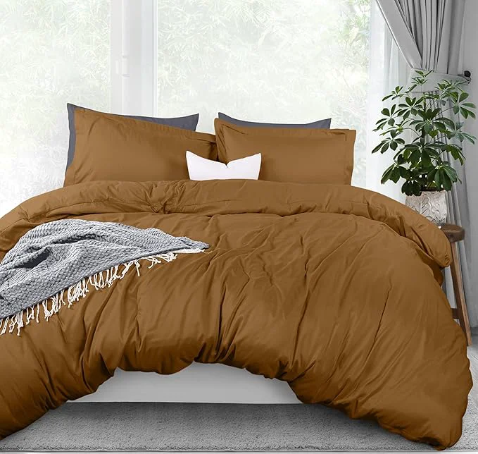 Comfortable Utopia Bedding Duvet Cover Queen Size - 3 Piece with Zipper Closure - 1 Comforter Cover 90X90 Inches amp 2 Pillow Shams 20X26 Inches Mocha Comforter Not Included Superior