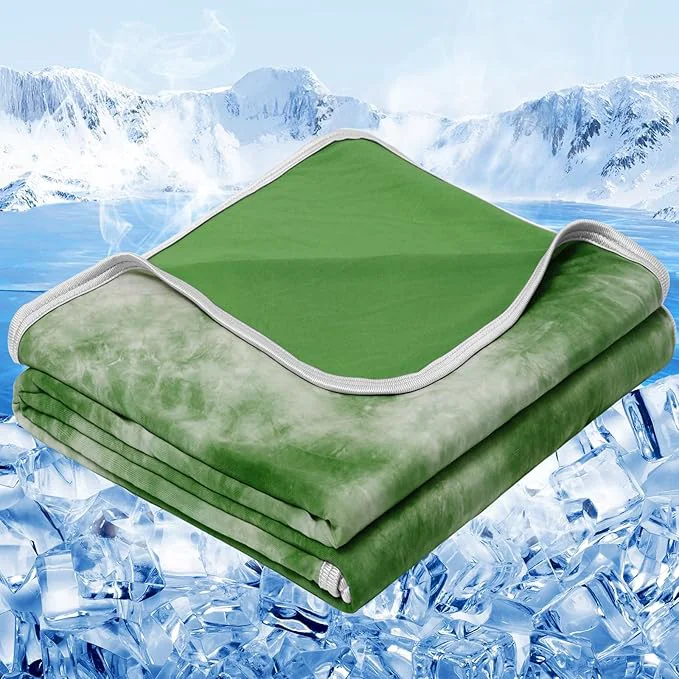 Green inhand Cooling Blanket Full Size 80 quot x90 quot Cooling Blankets for Hot Sleepers Absorbs Heat to Keep Adults Cool for Summer Nights Sweats Thin Cold Lightweight Blanket for Couch Bed All Season Use Genuine