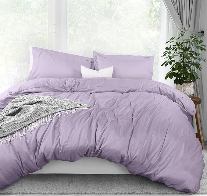 Advanced Utopia Bedding Duvet Cover Full Size - 3 Piece with Zipper Closure - 1 Comforter Cover 80X90 Inches amp 2 Pillow Shams 20X26 Inches Lavender Comforter Not Included Selected