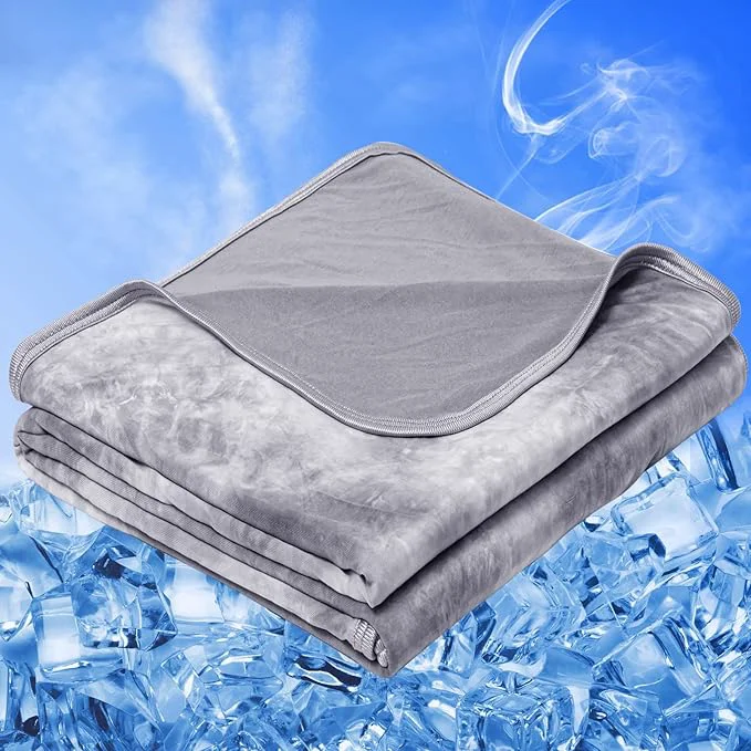 Eco-Friendly inhand Cooling Blanket Queen Size 90 quot x90 quot Cooling Blankets for Hot Sleepers Absorbs Heat to Keep Adults Cool For Summer Nights Sweats Thin Cold Lightweight Blanket for Couch Bed All Season Use Premium