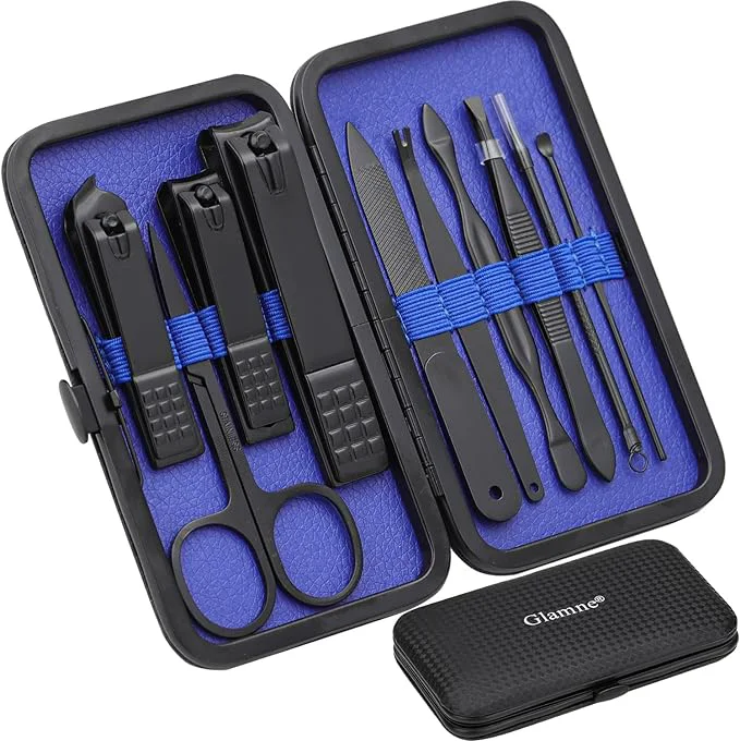 Expertly Made Glamne Manicure Set Nail Clippers Kit Professional Stainless Steel Nail Care Organic