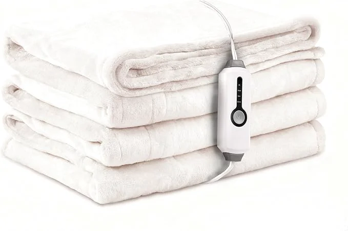 Innovative Electric Heated Blanket Full Size 72 quot ×84 quot Luxurious Breathable Flannel with 4 Heat Settings 10-Hour Auto Shut-Off amp Overheat Protection for Bed amp Couch Cozy Gift - White High-Performance