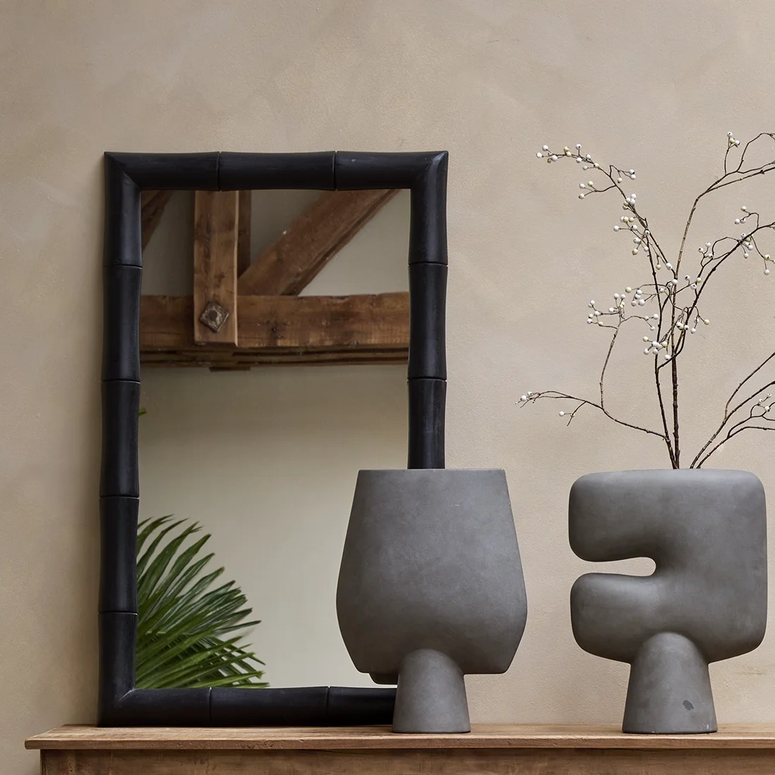 Original Faux bamboo mirror black Eco-Friendly