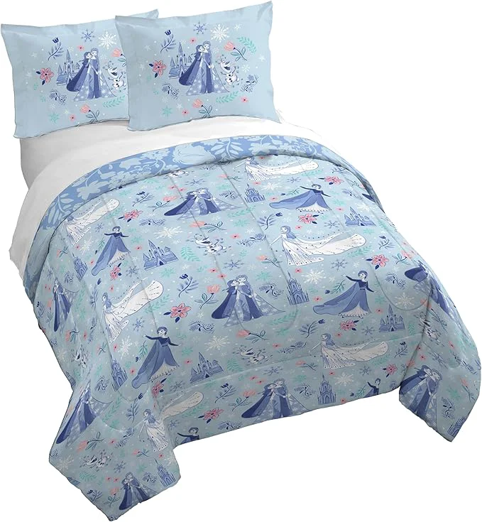 Efficient Jay Franco Kids Duvet Cover Set with Sham amp Pillowcase – Ultra-Soft Bedding for Room Decor Cover ONLY Comforter NOT Included Blue - Frozen 3 Piece Queen World-Class