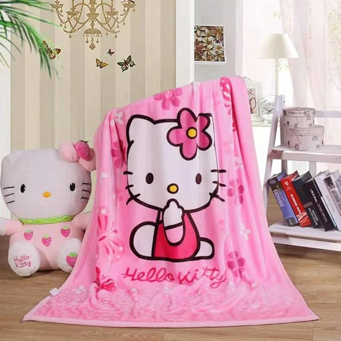 Flexible Cartoon Printing Throw Blanket for Girls Kids Adults 40 quot x55 quot All Seasons Flannel Fleece Blanket Soft amp Warm Plush Blankets for Couch Sofa Bed Camping Travel Pink 002 Top-Quality