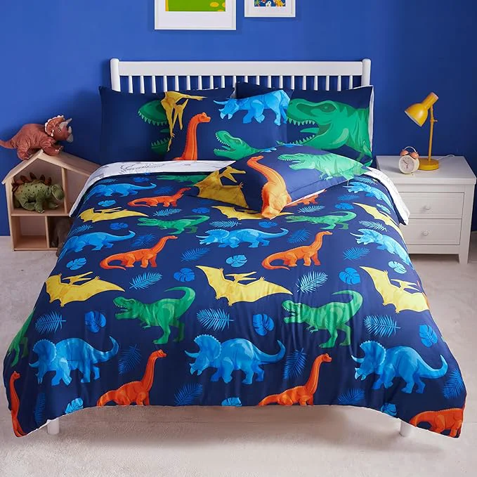 Specialty Joiedomi Kid Full Comforter Set 7 Piece Dinosaur Bedding Set for Boys Girls Super Soft Microfiber Bed in a Bag with Comforter Sheets Pillowcase Sham Smart