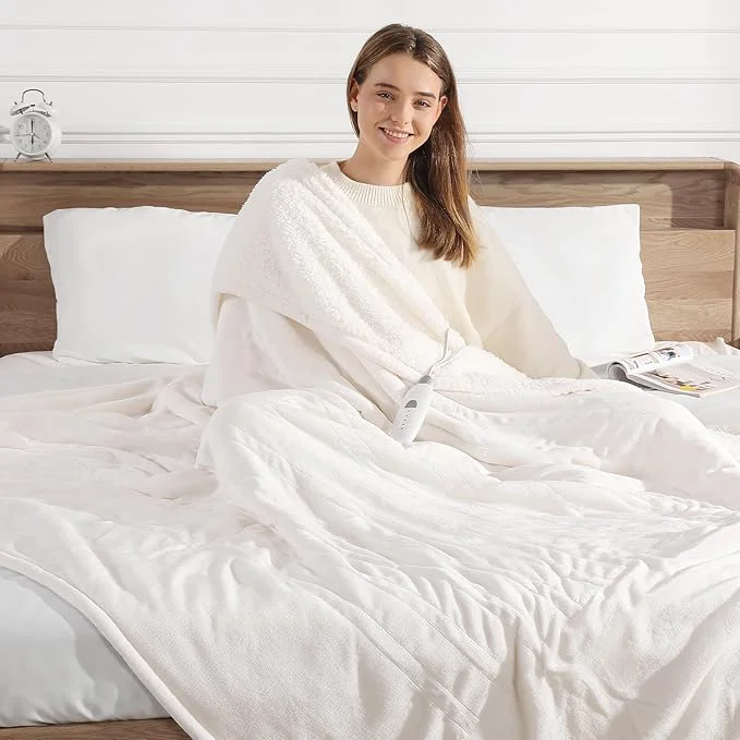 Modern Twin Heated Blanket 62 39 39 X84 39 39 Electric Blanket Twin Size - Soft Warm Heating Blanket with 5 Heating Level amp 10 Hour Auto Off ETL amp Machine Washable for Grandma Gifts Cream White Contemporary