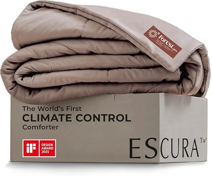 Reusable ESCURA Tw® Climate Control Comforter King Cali King German Patented PCM Down All-Season Design for Hot Sleepers amp Night Sweats Bamboo Lightweight Breathable Hypoallergenic Blanket Green