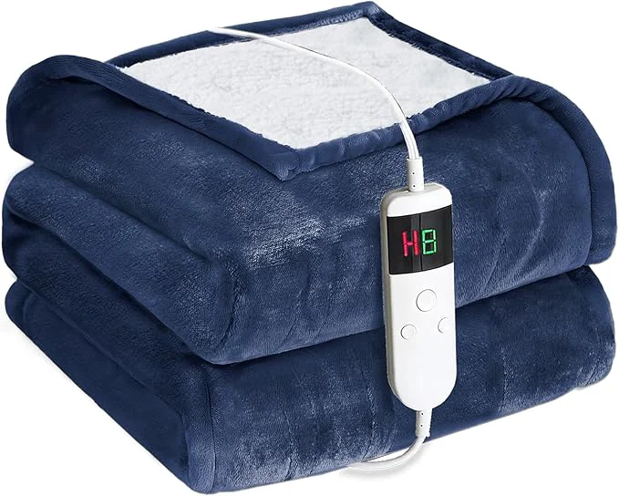 Verified Electric Heated Blanket Throw Size 50 39 39 x60 39 39 -Control Heating Blanket Soft amp Warm Flannel 10-Level Temperature Control 8 Hours Auto Off Rapid Heating amp Overheat Protection Healthy