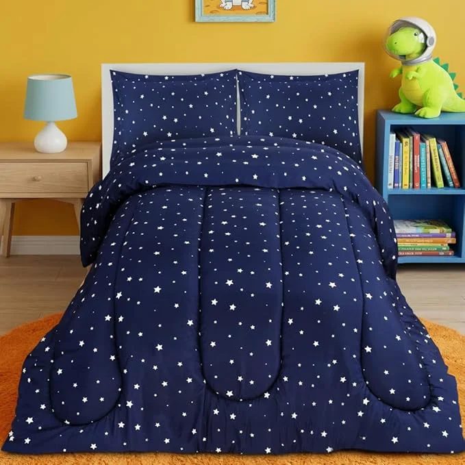 Optimized Utopia Bedding Star Kids Comforter Set with 2 Pillow Shams 3 Piece Soft Microfiber Twin Bed Comforter with Pillow Shams Printed Kids Bedding for Boys and Girls Lightweight Breathable Easy Care Eco-Friendly
