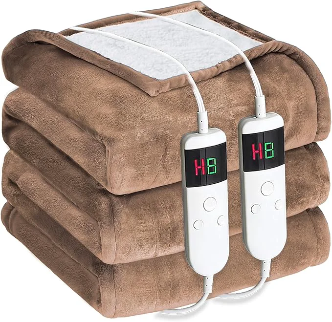 Fashionable Electric Heated Blanket King Size 90 39 39 x100 39 39 - Dual-Control Heating Blanket Soft amp Warm Flannel 10-Level Temperature Control 8 Hours Auto Off Rapid Heating amp Overheat Protection Authentic