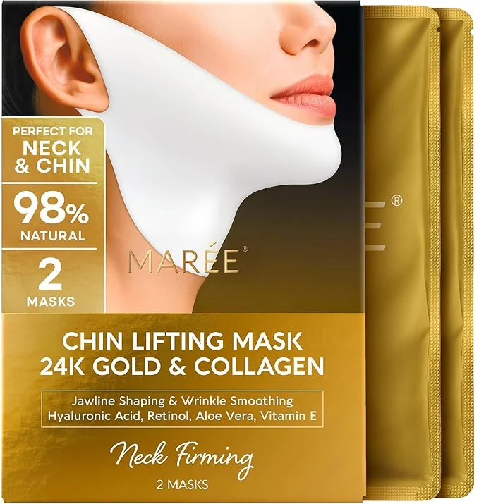 Excellent MAREE V Line Lifting Mask with 24K Gold – Deep Collagen Face Mask Relaxed