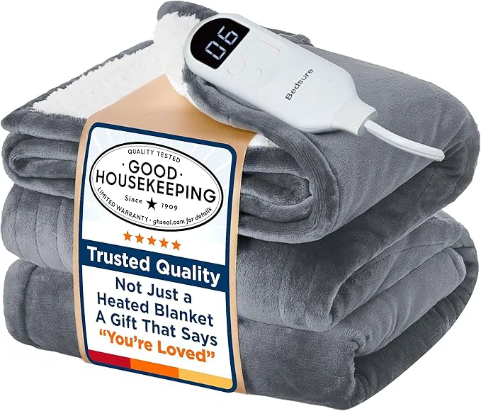Casual Bedsure Electric Blanket Full Size - Soft Flannel Heated Blanket Full GentleSoft Fast Heating with 10 Time Settings amp 6 Heat Settings Warm Gift for Grandma 72x84 inches Grey Advanced