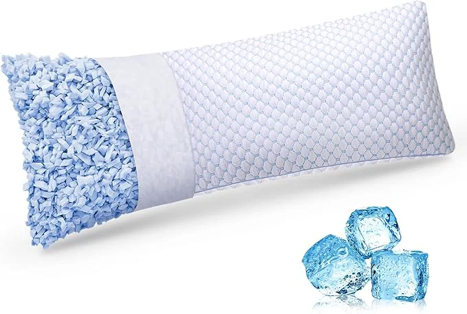 Green OSBED Cooling Adjustable Shredded Memory Foam Body Pillow - Temperature-Regulating for All Sleepers with Dual Airflow Ventilation CertiPUR-US amp Hypoallergenic amp Machine Washable Proven